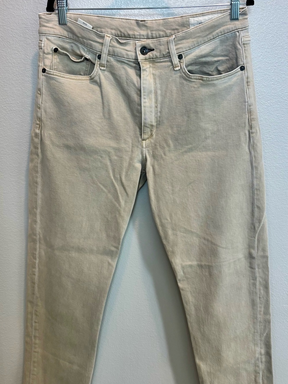 rag & bone Slim Straight Jeans in Light Beige